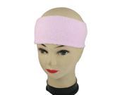 Light Pink Gym Sports Terry Sweatband Elastic Head Band Headband 2 Pcs