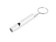 Training Survival Pet Obedience Gift Whistle Pendant Key Ring Chain Silver Tone