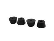 Unique Bargains Home Furniture Black Rubber Feet Taper Washer Protector 40mm x 22mm 4Pcs