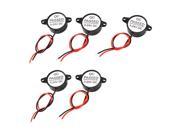 Unique Bargains 5 Pcs DC 3 24V 85dB Industrial Wired Electronic Alarm Buzzer Black