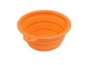 Silicone Adjustable 3 Heights Pet Dog Cat Food Water Bowl Orange