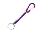 Carabiner Hook Purple Spring Stretchy Coil Keychain Key Chain Rope 5.5