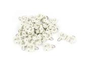 40 Pcs Plastic 11mm Dia Wheel Swivel Ring Curtain Track Carrier Rollers White