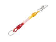 Unique Bargains Lobster Hook Yellow Pink Red Spring Coil Keyring Keychain Key Chain Strap Rope