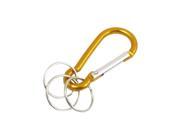 Unique Bargains Hiking Yellow Aluminum Alloy Buckle Snap Hooks Carabiners w 3 Keychain