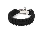 Unique Bargains Metallic Quick Release D Ring Weave Nylon Parachute Cord Survival Bracelet Black