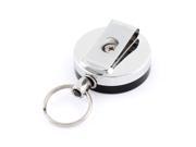 Unique Bargains Stainless Steel Recoil Retractable Key Ring Belt Reel Pull Chain Holder Clasp