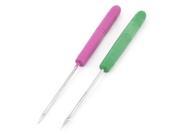 Unique Bargains 2 Pcs Plastic Grip Curved Needle Sewing Pricker Awl Tool Fuchsia Green