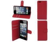 Red PU Leather Card Slot Flip Stand Phone Case Cover for iPhone 6 6G 4.7
