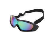 Unique Bargains Black Eye Protection Colorful Lens Windproof Eyewear Safety Ski Goggles Glasses
