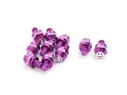 Unique Bargains 10 Pcs Purple Smile Face Print Motorbike Car License Plate Frame Bolt Screws