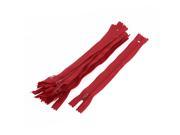 Unique Bargains Dress Pants Closed End Nylon Zippers Tailor Sewing Craft Tool Red 18cm 10 Pcs