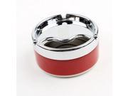 Unique Bargains Stainless Steel Rotated Cap Cigarette Ashtray Silver Tone Red