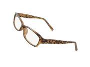 Unique Bargains Ladies Leopard Pattern Plastic Full Rim Frame MC Lens Plain Glasses