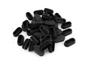 Unique Bargains 40mm x 15mm Bottom Size Plastic Oval Shape Tubing Insert Caps 40 Pcs