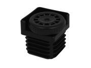 8mm Thread Dia. 40mm Base Adjustable Plastic Square Foot Pad Black for Furniture
