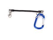Unique Bargains Black Blue Safety Spring Elastic Coiled Cord Keyring Keychain Strap Rope