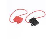 Unique Bargains 2 x BH708 32V 20A Blade Fuse Holder Black Red w 16 AWG Wire for Car