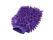 Unique Bargains Double Sided Microfiber Chenille Car Wash Mitt Gloves Home Clean Duster Purple