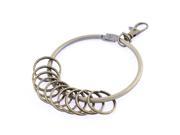 Lobster Clasp 10 Rings Keyring Key Chain Holder 3 Inch Dia Bronze Tone
