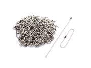 Unique Bargains Stainless Steel Beaded Ball Chain Silver Tone 12cm Length 100 Pcs