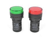Unique Bargains AC DC 110V 20mA Electrical Indicator Fault Signal Red Green LED Pilot Light Pair