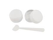 2 Pcs Screw Cover Cosmetic Cream Round Container Case White Clear
