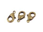 Claw Jewelry Fastener Hook Finding Lobster Clasp 15mm Bronze Tone 3pcs