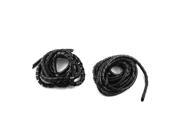 Unique Bargains 2Pcs 12mm 16mm Black Spiral Wrap Sleeving Band Tube Computer Manager Cable 4M