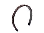 Brown Plastic Band Braided Hairpiece Decor Hairband Hair Hoop for Lady