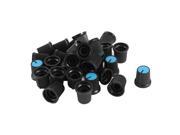 Unique Bargains 30 x Potentiometer 6mm Shaft Nonslip Plastic Rotary Knobs Blue Black