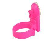 Unique Bargains Bathroom Wall Mounted Fuchsia Plastic Hair Blow Dryer Holder Stand w Suction Cup