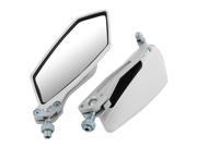 Unique Bargains Pair White Casing Wide Angle Rearview Blind Spot Mirror for Motorcycle