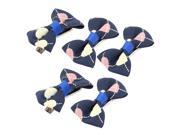 Pet Dog Puppy Heart Pattern Grooming Hairpin Barrette Clip 5 Pcs Blue