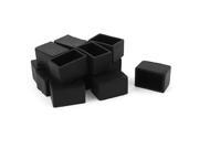 7 Pairs Furniture Table Chair Leg Square Feet Cover Cap Pads For Abrasion Black