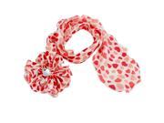 Unique Bargains Red Pink Heart Print Floral Detail Alligator Hairclip for Lady Woman