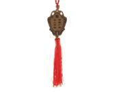 Peach Wood Guanyin Pattern Tassels Pendant Auto Car Hanging Decoration Red Brown