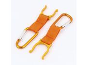 2Pcs Orange Belt Strap Carabiner Water Bottle Hook Holder Clip for Camping Sport