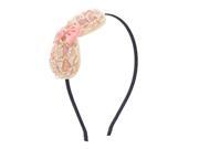 Unique Bargains Women Hairdressing Plastic Beads Accent Metal Band Hairband Hair Hoop