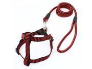 Unique Bargains Lobster Clasp Design Pet Dog Doggie Red Black Adjustable Harness Leash 0.39