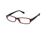 Unique Bargains Lady Black Red Plastic Frame Full Rims Clear Lens Plain Glasses Spectacles