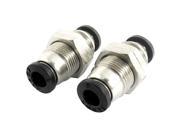 2Pcs 14mm Panel 6mm to 6mm Push in Hose Connector Air Pneumatic Quick Coupler