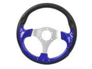 Blue Black Plastic Bolt on Steering Wheel 32cm Dia for Auto Car