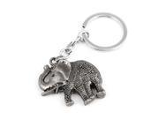 Unique Bargains 3.5 Length Gray Elephant Pendant Key Chain Keyring Decoration