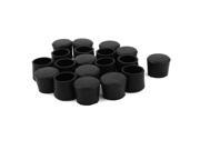 Unique Bargains Table Chair Foot Black Round Cover Holder Protector 25mm 24 Pieces