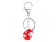 Unique Bargains Red Dangling Sheep Bells Silver Tone Ring Keychain Keyring