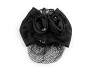 Unique Bargains Hair Ornament Black Floral Bowknot Accent Snood Net Hair Clip