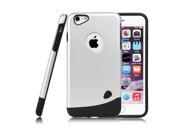 for Iphone 6 Plus Case Combo Hybrid Shockproof Hard Cover Silver Tone