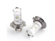 2 Pieces H7 White 30W 6 SMD LED DRL Fog Light Headlamp Bulb 12V for Car
