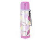 Unique Bargains Silver Tone Pink Stainless Steel Vacuum Coffee Thermo Bottle 500ml